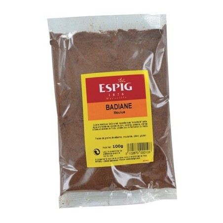 Anis étoilé Badiane moulue - 100 g (Espig)disponible à la Maison Pollet de Toulouse