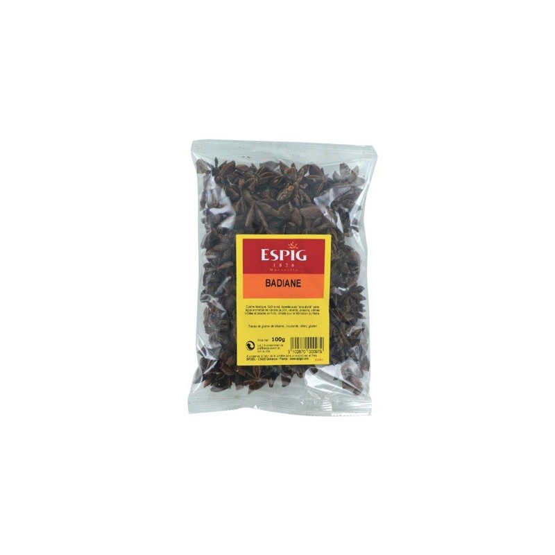 Anis étoilé Badiane entière - 100 g (Espig)disponible à la Maison Pollet de Toulouse