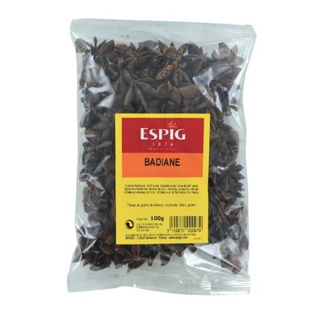 Anis étoilé Badiane entière - 100 g (Espig)disponible à la Maison Pollet de Toulouse
