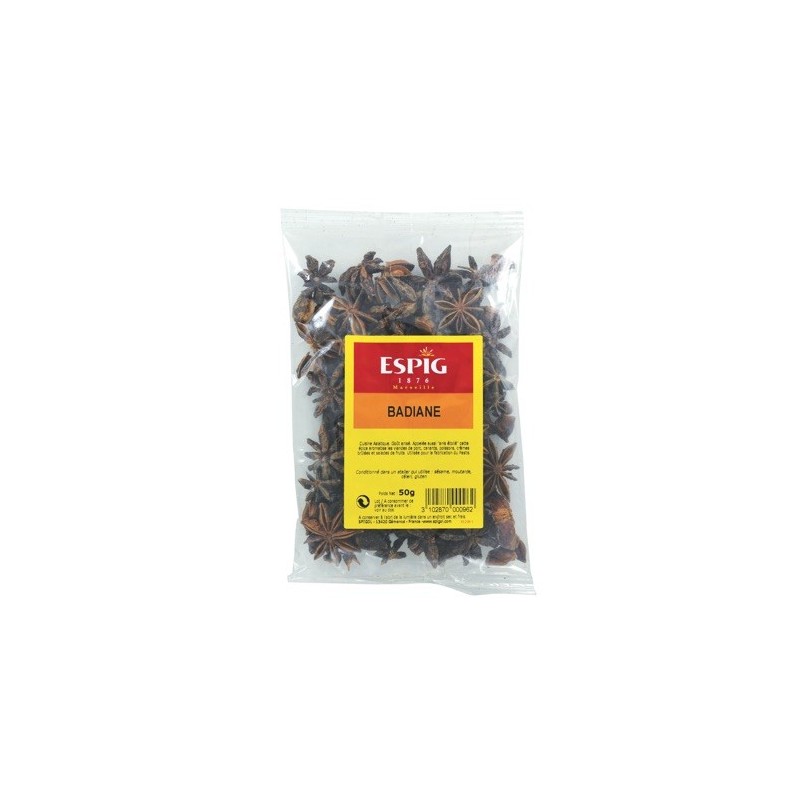 Anis étoilé Badiane entière - 50 g (Espig)disponible à la Maison Pollet de Toulouse