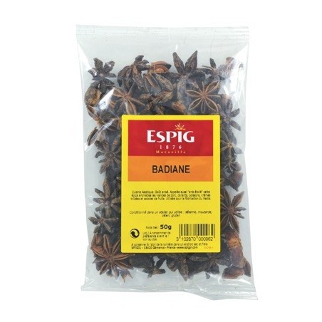 Anis étoilé Badiane entière - 50 g (Espig)disponible à la Maison Pollet de Toulouse