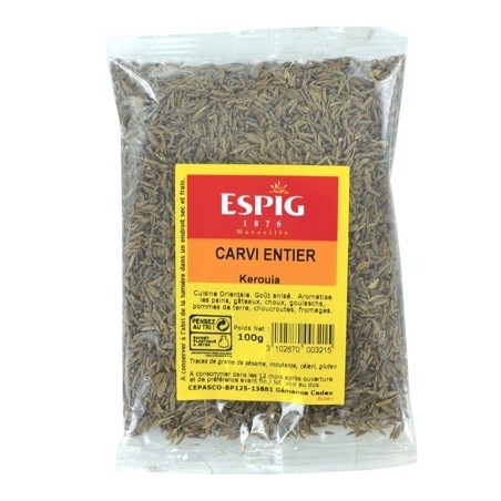 Carvi Blond entier - 100 g (Espig)disponible à la Maison Pollet de Toulouse