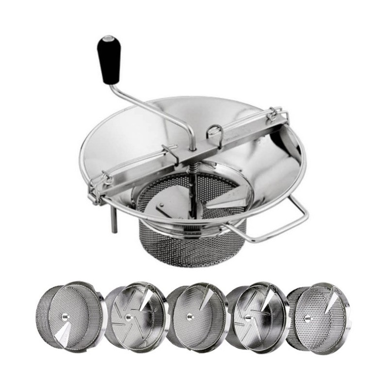 Presse Purée N°5 Inox Ø 370 mm avec grille Ø 4 mmdisponible à la Maison Pollet de Toulouse