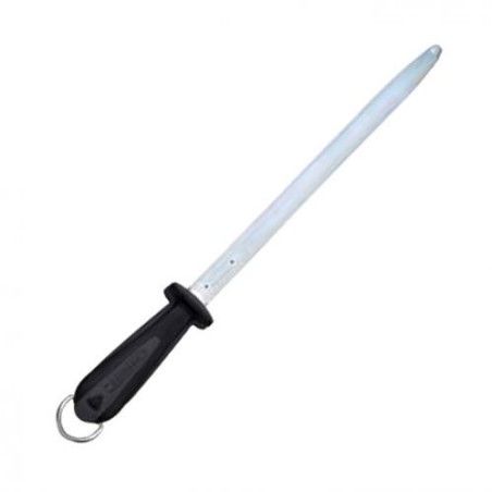 Fusil ovale 30 cm manche Bi-matière Noir - Taillage fin (Fischer)disponible à la Maison Pollet de Toulouse