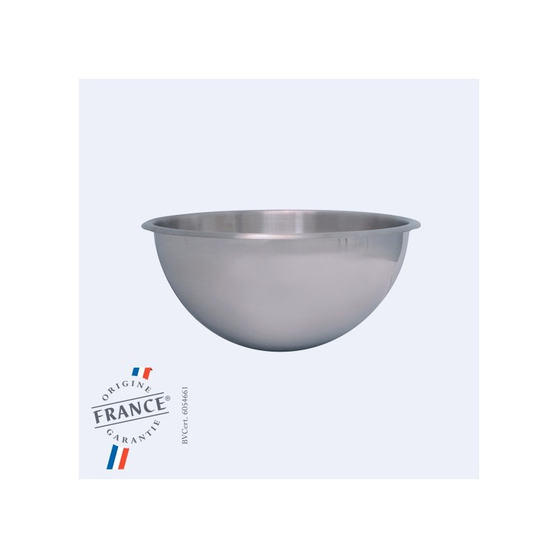 Bassine Inox demi-sphérique sans pied ni anses Ø 200x100 mm - 2,10 Ldisponible à la Maison Pollet de Toulouse