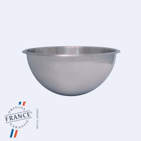Bassine Inox demi-sphérique sans pied ni anses Ø 200x100 mm - 2,10 Ldisponible à la Maison Pollet de Toulouse