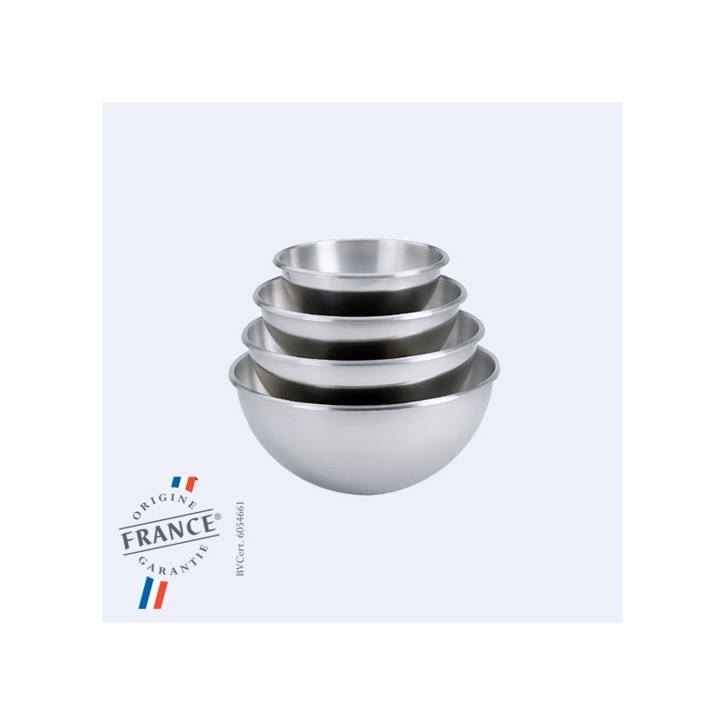 Bassine Inox demi-sphérique sans pied ni anses Ø 240x120 mm - 3,60 Ldisponible à la Maison Pollet de Toulouse
