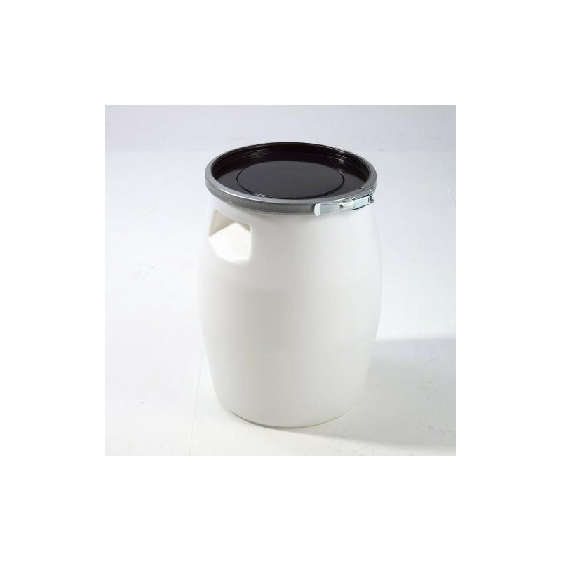 Fût 30 L PEHD Blanc avec couvercle noir - Ø 338x430 mm (Gilac)disponible à la Maison Pollet de Toulouse