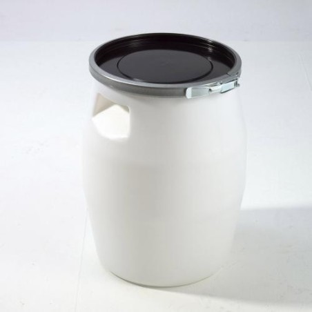 Fût 30 L PEHD Blanc avec couvercle noir - Ø 338x430 mm (Gilac)disponible à la Maison Pollet de Toulouse