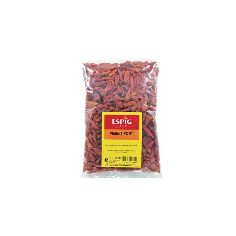 Piment fort de Cayenne entier - 100 g (Espig)disponible à la Maison Pollet de Toulouse