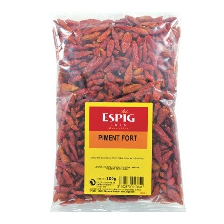 Piment fort de Cayenne entier - 100 g (Espig)disponible à la Maison Pollet de Toulouse