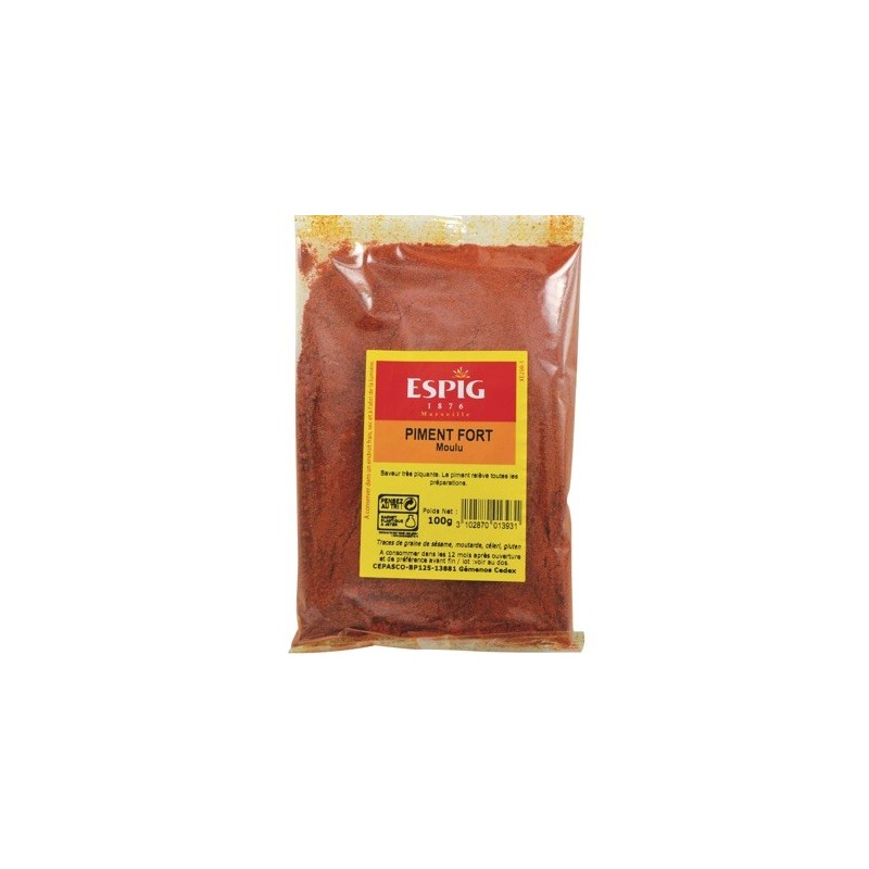 Piment fort de Cayenne moulu - 100 g (Espig)disponible à la Maison Pollet de Toulouse
