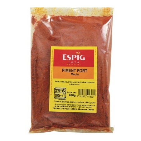 Piment fort de Cayenne moulu - 100 g (Espig)disponible à la Maison Pollet de Toulouse