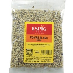 Poivre blanc grain - 100 g (Espig)disponible à la Maison Pollet de Toulouse