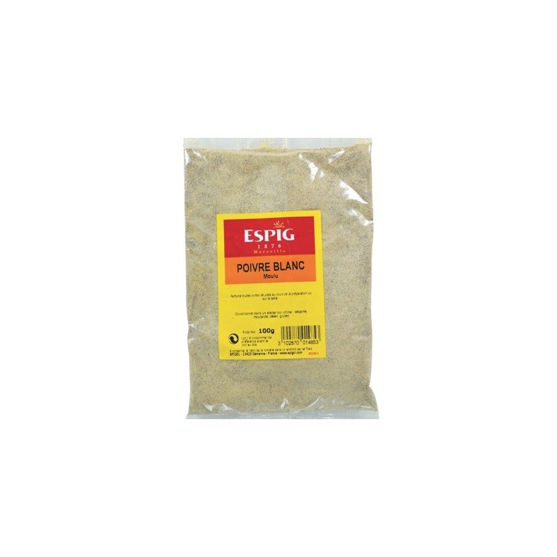 Poivre blanc moulu - 100 g (Espig)disponible à la Maison Pollet de Toulouse