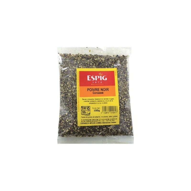 Poivre noir concassé - 100 g (Espig)disponible à la Maison Pollet de Toulouse