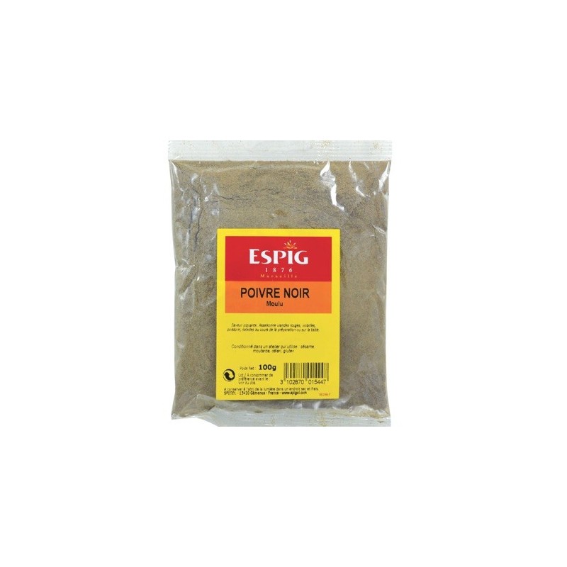 Poivre noir moulu - 100 g (Espig)disponible à la Maison Pollet de Toulouse