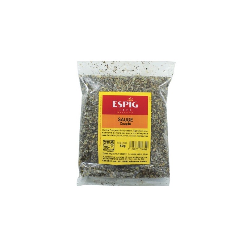 Sauge feuille concassée - 50 g (Espig)disponible à la Maison Pollet de Toulouse