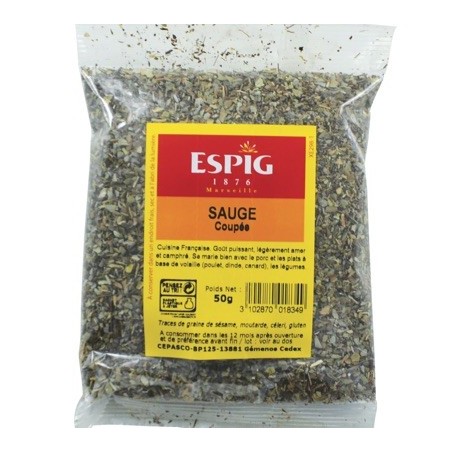 Sauge feuille concassée - 50 g (Espig)disponible à la Maison Pollet de Toulouse