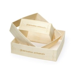 Tarte bois peuplier 130x130x50 mm + Logo & Texte (Panibois)disponible à la Maison Pollet de Toulouse