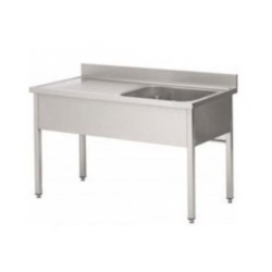 1400x700x880 mm - 1 Cuve de 600x500x300 mm - Plonge sur pieds + 1 égouttoir à gauchedisponible à la Maison Pollet de Toulouse