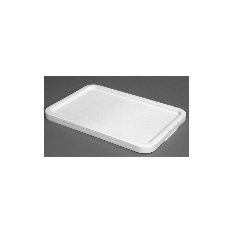 Couvercle 25,35 & 55 L PEHD Blanc - 600x400x34 mm (Gilac)disponible à la Maison Pollet de Toulouse