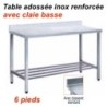 2200x700x880 mm - Table adossée en Inox renforcée avec claie bassedisponible à la Maison Pollet de Toulouse