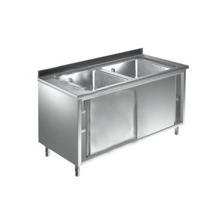 1200x700x880 mm - 2 Cuves de 500x500x300 mm - Plonge sur meubledisponible à la Maison Pollet de Toulouse