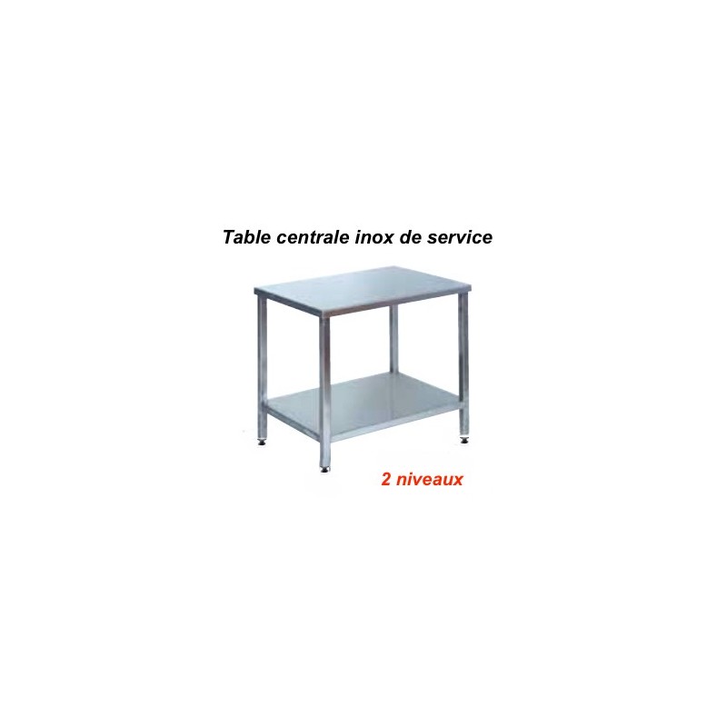 600x500x850 mm - Table centrale Inox de service - 2 niveauxdisponible à la Maison Pollet de Toulouse