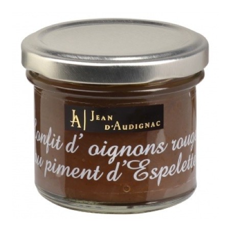 Confit d'oignons rouges au piment d'Espelette - 150 g (Jean d'Audignac)disponible à la Maison Pollet de Toulouse