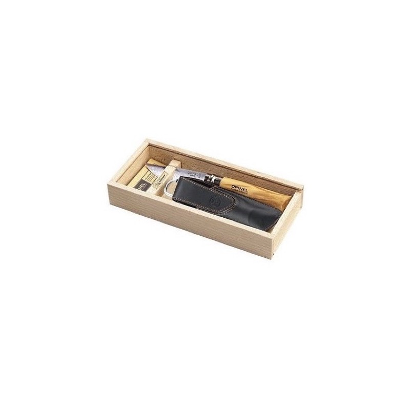Couteau Tradition Luxe Inox N°8 plumier - 8,5 cm manche olivier (Opinel)disponible à la Maison Pollet de Toulouse