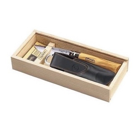 Couteau Tradition Luxe Inox N°8 plumier - 8,5 cm manche olivier (Opinel)disponible à la Maison Pollet de Toulouse