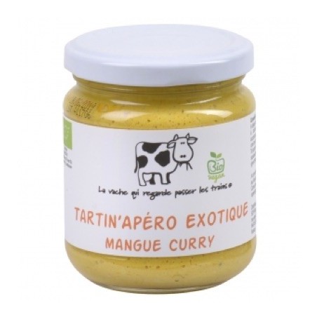 Tartin'Apéro Exotique Mangue curry bio - 190 g (La vache qui regarde passer les trains)disponible à la Maison Pollet de Toulouse