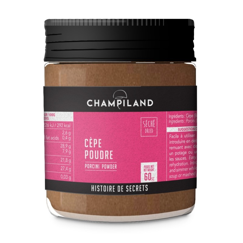 Cèpes poudre - Tubo 60g (Champiland)disponible à la Maison Pollet de Toulouse