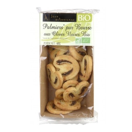 Palmiers pur beurre aux Olives Bio - 60 g (Jean d'Audignac)disponible à la Maison Pollet de Toulouse