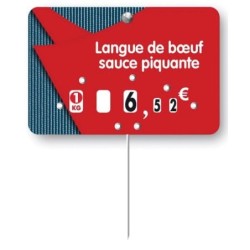 Etiquette : Fredo à texte - 8x12 cm (avec roulettes & pique inox)disponible à la Maison Pollet de Toulouse