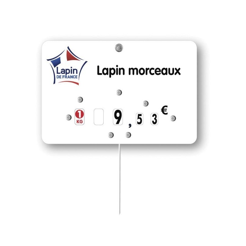 Etiquette : Lapin de France à texte - 8x12 cm (avec roulettes & pique inox)disponible à la Maison Pollet de Toulouse