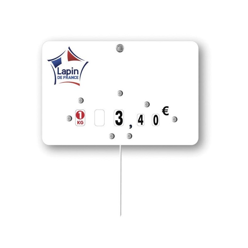 Etiquette : Lapin de France neutre - 8x12 cm (avec roulettes & pique inox)disponible à la Maison Pollet de Toulouse