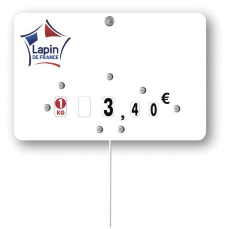 Etiquette : Lapin de France neutre - 8x12 cm (avec roulettes & pique inox)disponible à la Maison Pollet de Toulouse
