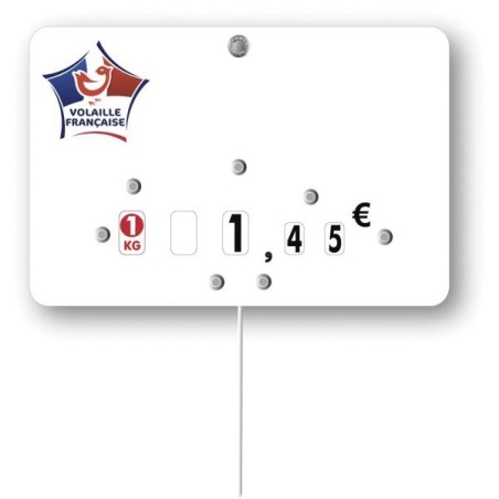 Etiquette : Volaille française neutre - 8x12 cm (avec roulettes & pique inox)disponible à la Maison Pollet de Toulouse