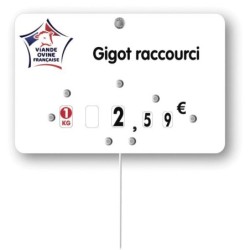 Etiquette : Viande Ovine française à texte - 8x12 cm (avec roulettes & pique inox)disponible à la Maison Pollet de Toulouse