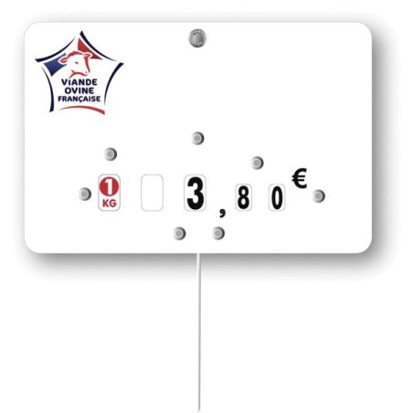 Etiquette : Viande Ovine française neutre - 8x12 cm (avec roulettes & pique inox)disponible à la Maison Pollet de Toulouse