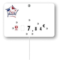 Etiquette : Le Porc français neutre - 8x12 cm (avec roulettes & pique inox)disponible à la Maison Pollet de Toulouse