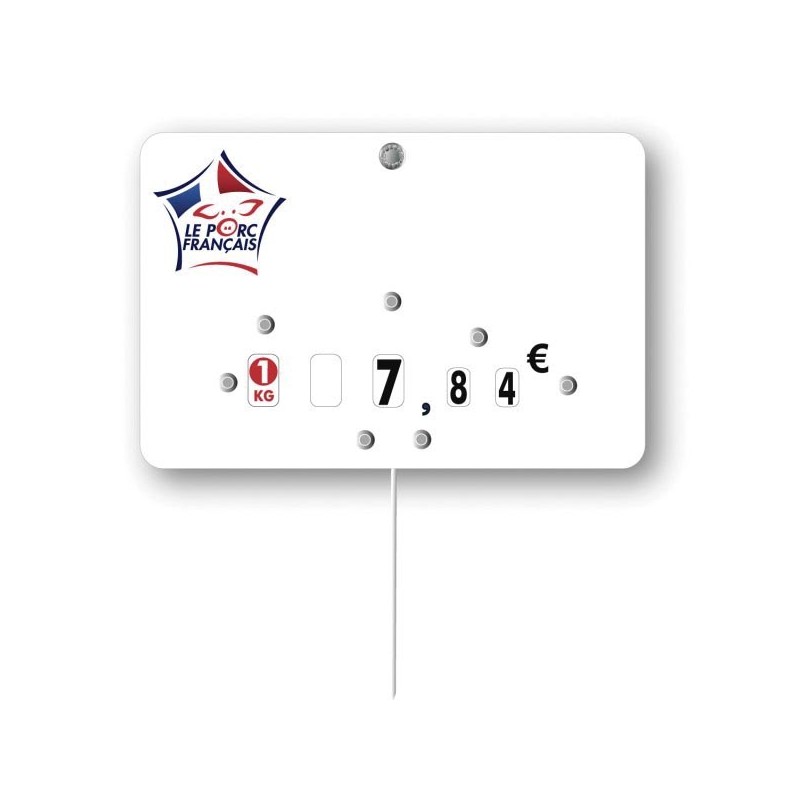 Etiquette : Le Porc français neutre - 8x12 cm (avec roulettes & pique inox)disponible à la Maison Pollet de Toulouse