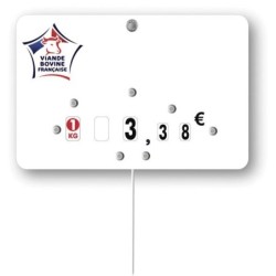 Etiquette : Viande Bovine française neutre - 8x12 cm (avec roulettes & pique inox)disponible à la Maison Pollet de Toulouse