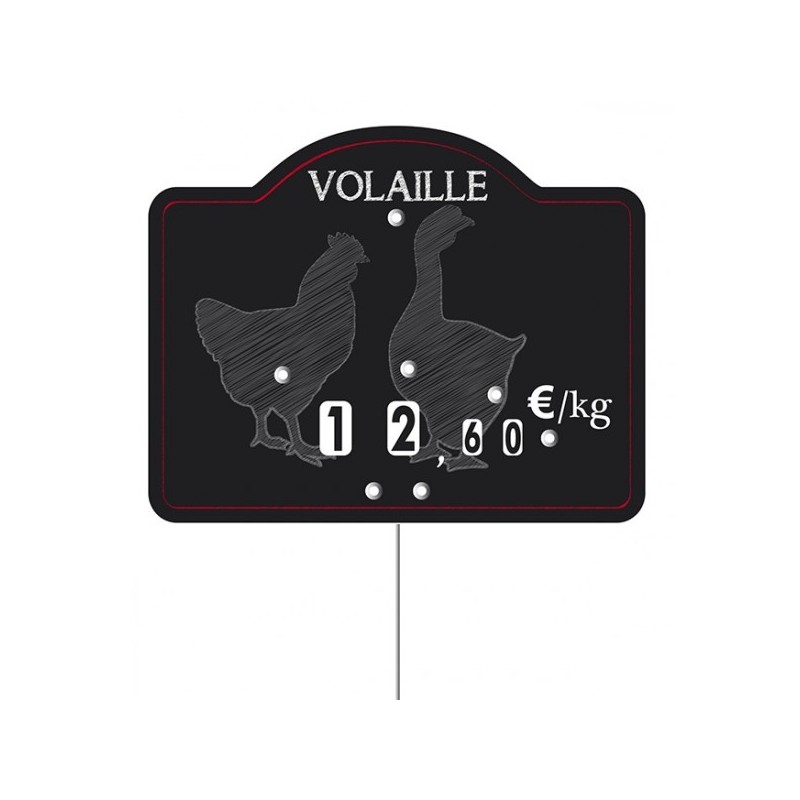 Etiquette : Maestro Volaille neutre - 9x12 cm (avec roulettes & pique inox)disponible à la Maison Pollet de Toulouse