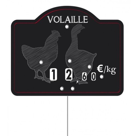 Etiquette : Maestro Volaille neutre - 9x12 cm (avec roulettes & pique inox)disponible à la Maison Pollet de Toulouse