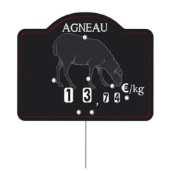 Etiquette : Maestro Agneau neutre - 9x12 cm (avec roulettes & pique inox)disponible à la Maison Pollet de Toulouse