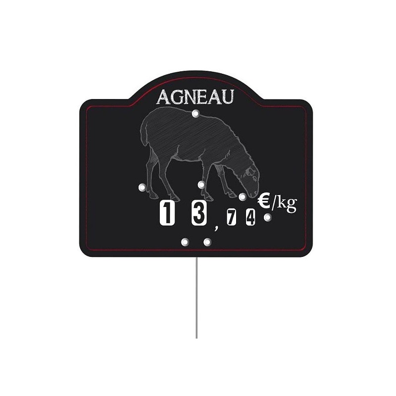 Etiquette : Maestro Agneau neutre - 9x12 cm (avec roulettes & pique inox)disponible à la Maison Pollet de Toulouse