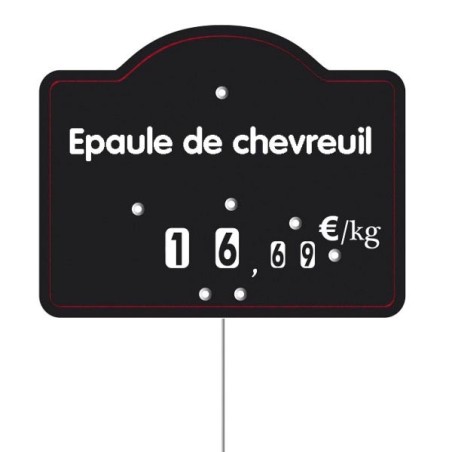 Etiquette : Maestro à texte - 9x12 cm (avec roulettes & pique inox)disponible à la Maison Pollet de Toulouse